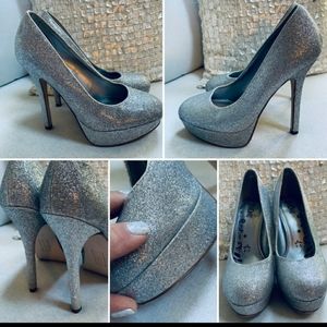 Brash silver heels